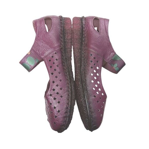 Tin Rui Shoes Womens 7.5 Slip On  Mary Jane Leather Multicolor Comfort Flower - Picture 3 of 12